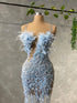 The Blue  Feather Dress