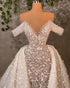Embellished off shoulder bridal gown