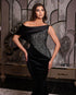 Black Long dress with silver embellishments