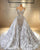 Feather embellished bridal gown