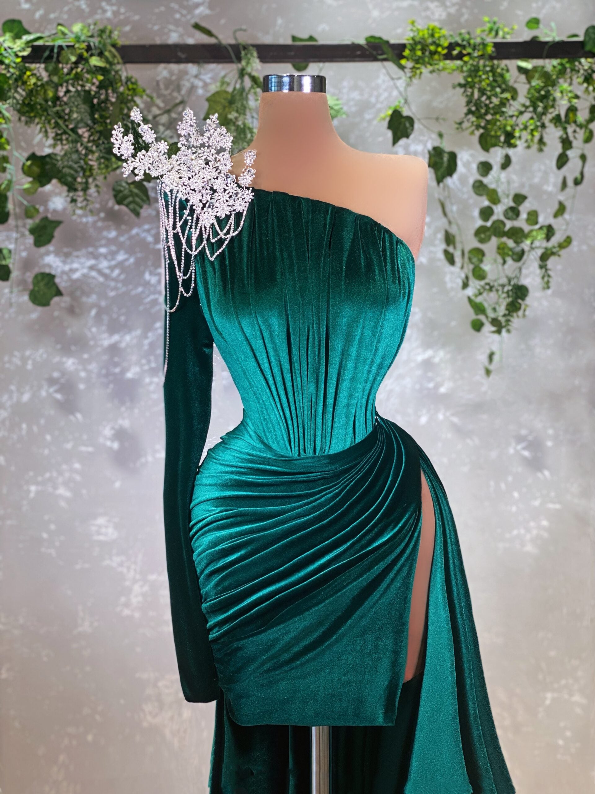 Goddess Dress in Bouquet Velvet Print